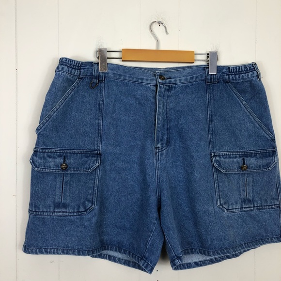 Vintage 90s Dickies Denim 6” Carpenter Shorts Sz 44 - Picture 2 of 11
